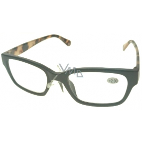 Berkeley Reading glasses +2.0 plastic black tiger side 1 piece ER4198
