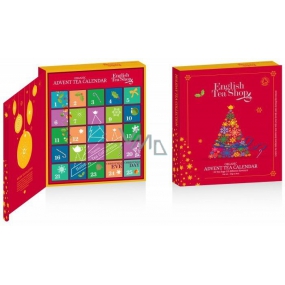 English Tea Shop Bio Advent calendar in the shape of a book red, 25 pieces of loose tea pyramids, 13 flavors, 50 g, gift set