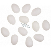 Eggs white for decoration plastic 6 cm, without cord, 12 pieces in a bag