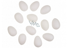 Eggs white for decoration plastic 6 cm, without cord, 12 pieces in a bag