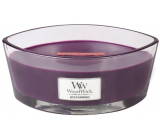 WoodWick Spiced Blackberry - Spicy blackberry scented candle with wooden wick and glass boat lid 453 g