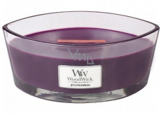WoodWick Spiced Blackberry - Spicy blackberry scented candle with wooden wick and glass boat lid 453 g