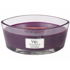 WoodWick Spiced Blackberry - Spiced Blackberry scented candle with wooden wick and lid glass jar 453 g