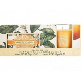 Somerset Toiletry Orange toilet soap 150 g + scented candle in glass 160 g, cosmetic set
