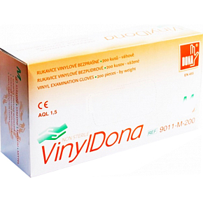 Dona Vinyldona powder-free vinyl gloves, size S 100 pcs in box