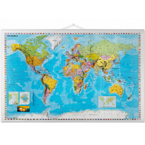 Naga Wall map of the world laminated coloured 137 x 89 cm
