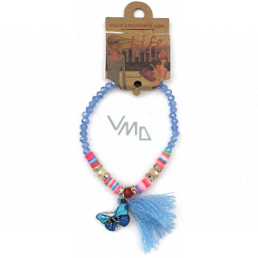 Albi Jewellery bracelet made of beads Butterfly symbol of change, Tassel protection, peace 1 piece