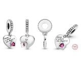 Sterling silver 925 Heart - Home is where the heart is, pendant on a bracelet family