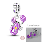 Sterling Silver 925 Luminous - Zodiac Sign Scorpio, Bracelet Pendant