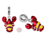 Charm Sterling silver 925 Lobster, animal bracelet pendant