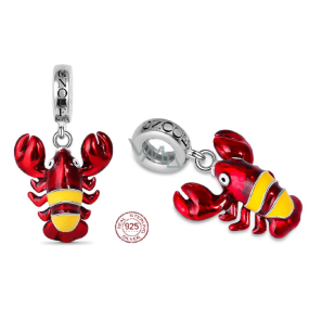 Charm Sterling silver 925 Lobster, animal bracelet pendant