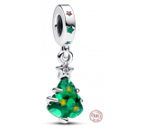 Charm Sterling silver 925 Glittering Christmas tree, Christmas bead bracelet