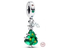 Charm Sterling silver 925 Glittering Christmas tree, Christmas bead bracelet