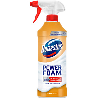 Domestos Foam Cleaner for Toilets and Bathrooms Power Foam Citrus Blast, 435 ml