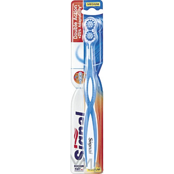 Signal Double Action medium toothbrush of different colors 1 piece