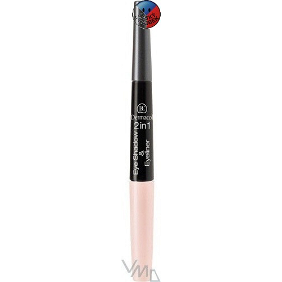 Dermacol Eye Shadow & Eye 2in1 eye shadows and eye pencil 01 pink, gray 5 g