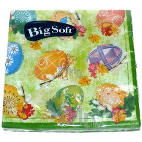 Big Soft Paper napkins 2 ply 33 x 33 cm 20 pieces Easter green eggs