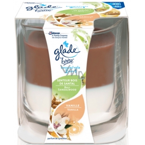 Glade by Brise 2in1 Sandalwood and Vanilla scented candle in glass, burning time up to 30 hours 135 g