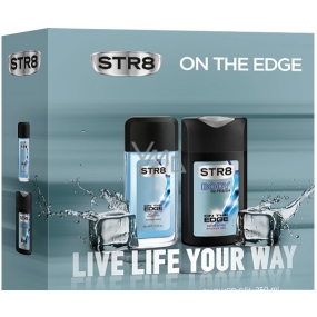 Str8 On The Edge perfumed deodorant glass for men 85 ml + shower gel 250 ml, cosmetic set