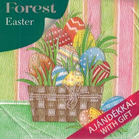 Forest Paper napkins 1 ply 33 x 33 cm 20 pieces Easter Basket with eggs