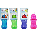 First Steps 12+ bottle with straw for kids blue 310 ml
