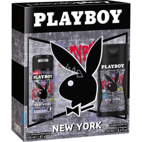 Playboy New York deodorant spray for men 150 ml + shower gel 250 ml, cosmetic set 2016