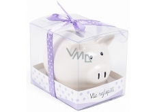 Albi Pokladnička prasátko malé Vše nejlepší fialová 7 cm × 6,5 cm × 7,3 cm