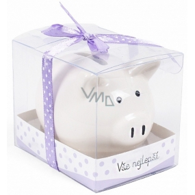 Albi Money box piggy small All the best purple 7 cm × 6.5 cm × 7.3 cm