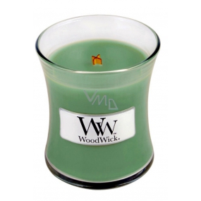 WoodWick White Willow Moss - Willow and Moss scented candle with wooden wick and lid glass small 85 g