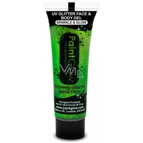 Diva & Nice Chunky Sparkle & Glow UV Glitter decorative gel for body and face Mint Green - green 10 ml