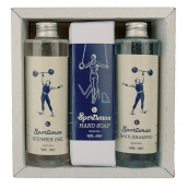 Bohemia Gifts Sportsman shower gel 250 ml + hair shampoo 250 ml + toilet soap 145 g, for men cosmetic set