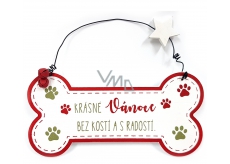 Nekupto Christmas wooden decoration small Beautiful Christmas without bones and with joy 17 x 8,5 cm