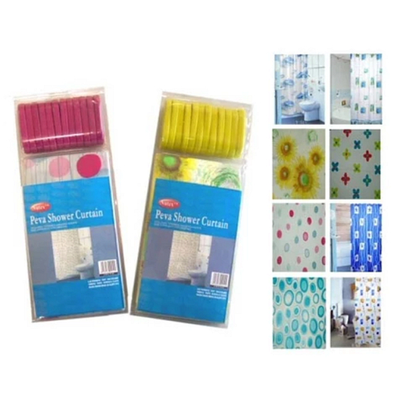 RSW Bath PEVA hanger for hanging on a pole 180 x 180 cm + 12 hooks