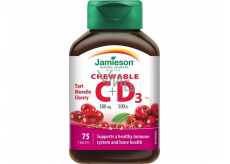 Jamieson Vitamins C and D3 500 mg / 500 IU cherry sucking tablets 75 tablets