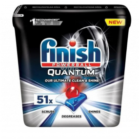 Finish Quantum Ultimate tablets for the dishwasher, protects dishes and glasses, brings dazzling purity, gloss 51 pieces
