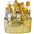 Salsa Collection Luxury Gold shower gel 200 ml + body lotion 270 ml + body spray 120 ml + sparkling bath ball 6 x 15 g + bath salt 200 g + gold bag, cosmetic set