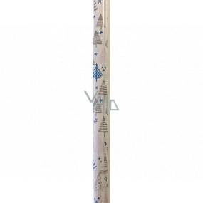 Ditipo Silent Winter Gift wrapping paper 70 x 200 cm White with silver, blue and pink trees