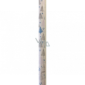 Ditipo Silent Winter Gift wrapping paper 70 x 200 cm White with silver, blue and pink trees