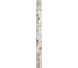 Ditipo Silent Winter Dárkový balicí papír 70 x 200 cm Bílý se zlatými, modrými a fialovými hvězdami