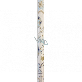 Ditipo Silent Winter Gift wrapping paper 70 x 200 cm White with gold, blue and purple stars