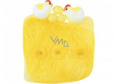 Sisal with decorations yellow 13 x 12 cm