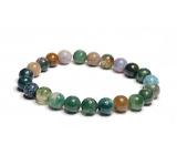 Agate Indian bracelet elastic natural stone, bead 8 mm / 16-17 cm, adds recoil and strength