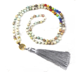 108 Mala 7 chakra necklace, Amazonite 6mm meditation jewelry natural stone bound/2