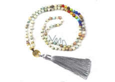 108 Mala 7 chakra necklace, Amazonite 6mm meditation jewelry natural stone bound/2