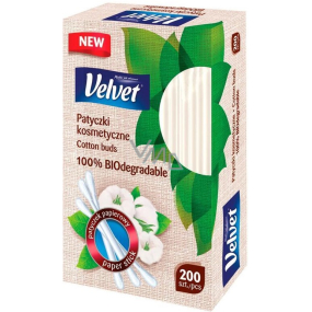 Velvet cotton buds in paper box 200 pcs
