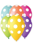 Balloons printed with polka dots 30 cm 5 pieces mix colours