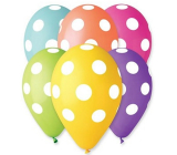 Balloons printed with polka dots 30 cm 5 pieces mix colours