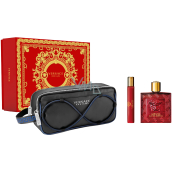 Versace Eros Flame Eau de Parfum 100 ml + Eau de Parfum Miniature 10 ml + cosmetic bag, gift set for men