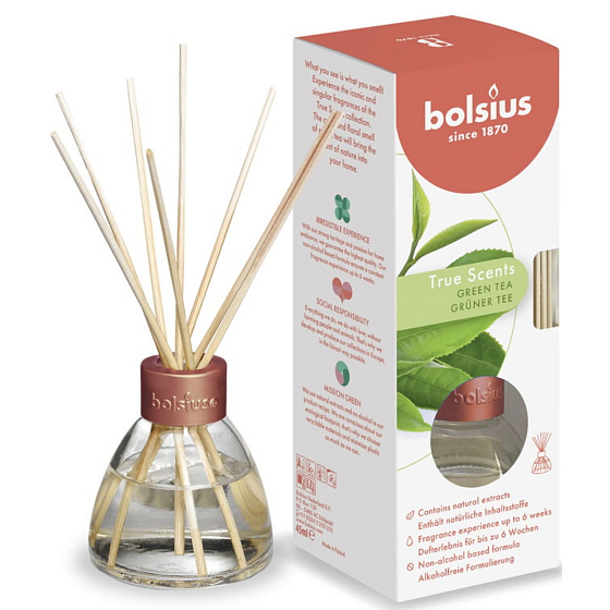 Bolsius Aromatic True Scents Green Tea - Green tea diffuser with sticks 45 ml