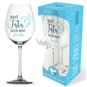 Nekupto It's Wine O'Clock wine glass with print Best Dad... 440 ml